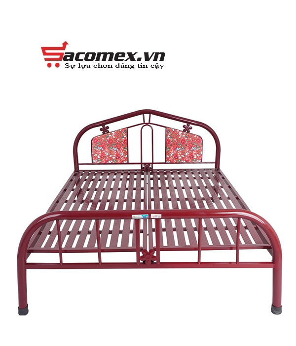 Giường sắt WIN đầu vuông 1m4