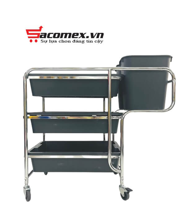 Xe đẩy thu gom bát đĩa và thức ăn HiClean HC168