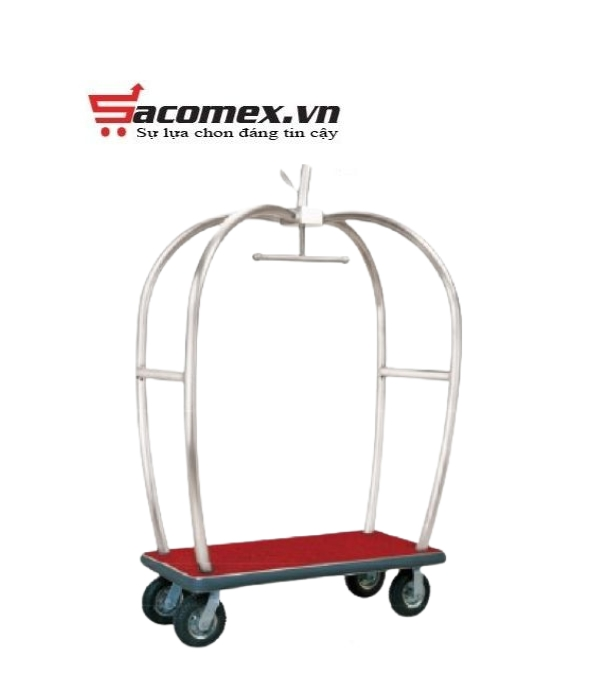 Xe đẩy hành lý khách sạn inox trắng HTIXL13