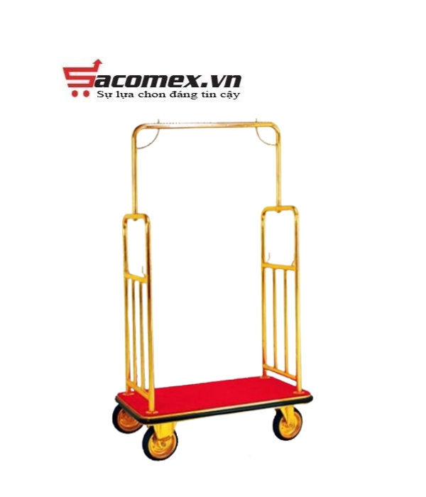 Xe đẩy hành lý khách sạn inox vàng HTIX07-G