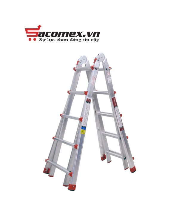 Thang nhôm chữ A gấp trượt Ninda RL-05