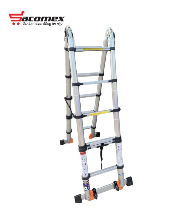 Thang nhôm rút chữ A Ninda ND-38AIS
