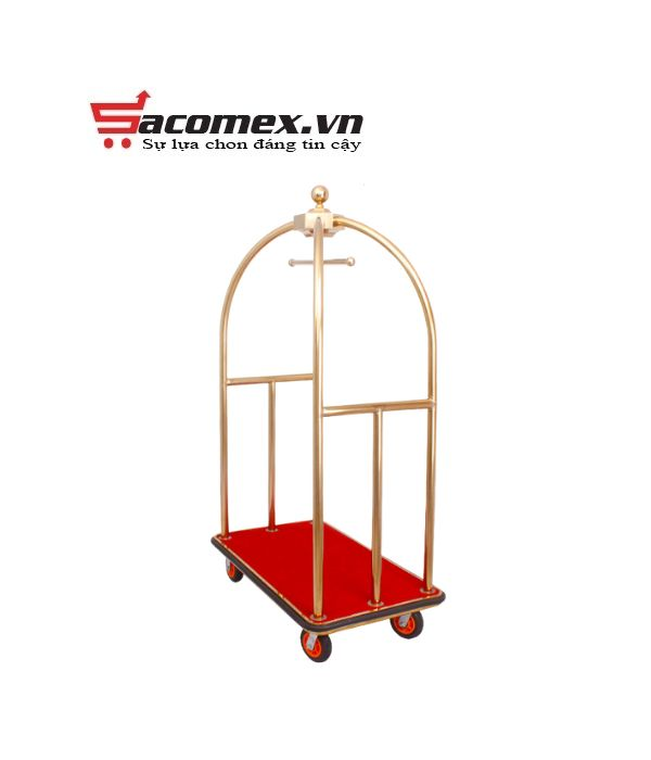 Xe đẩy hành lý khách sạn inox vàng HTD13-C