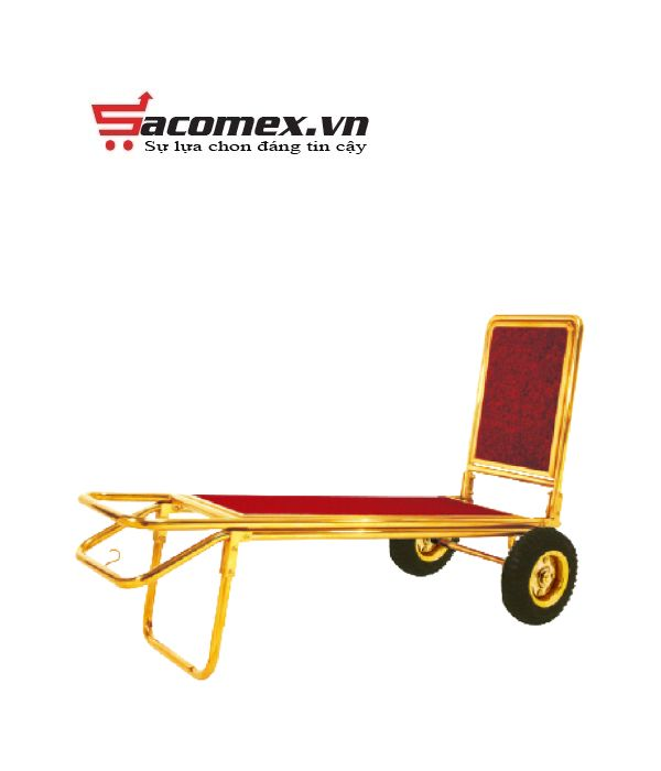Xe đẩy hành lý khách sạn inox vàng HTD23