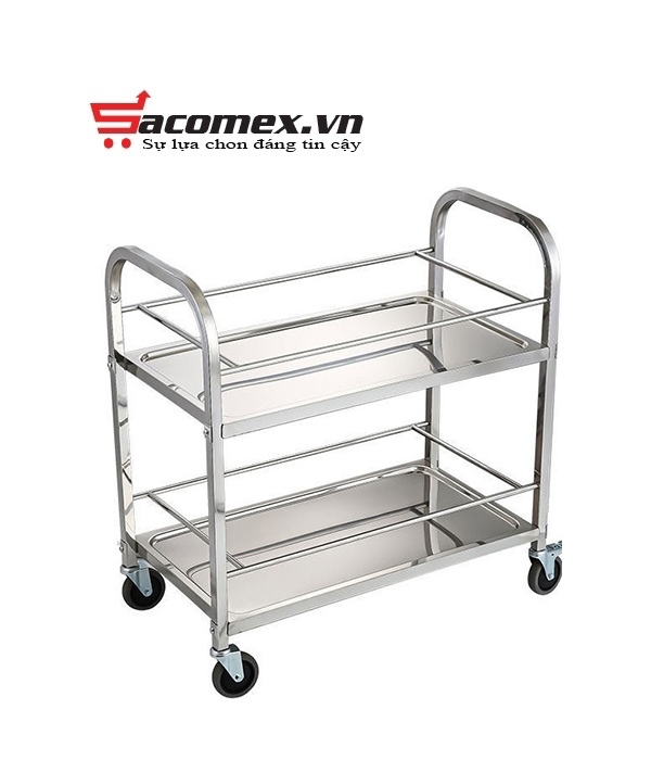 Xe đẩy inox 2 tầng Sacomex NK02