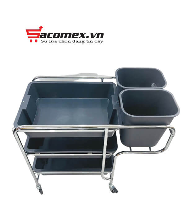 Xe đẩy thu gom bát đĩa và thức ăn HiClean HC168