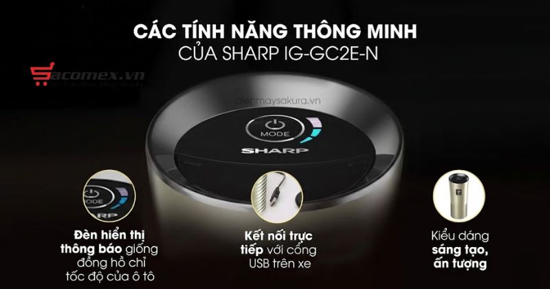 Hệ thống lọc thô siêu bền và phương thức kết nối đa năng của máy lọc không khí ô tô Sharp IG-GC2E-N,