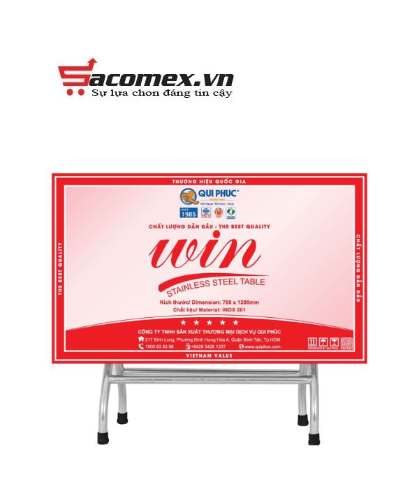 Giới thiệu về bàn inox WIN 700 x 1200 (mm) chân cao