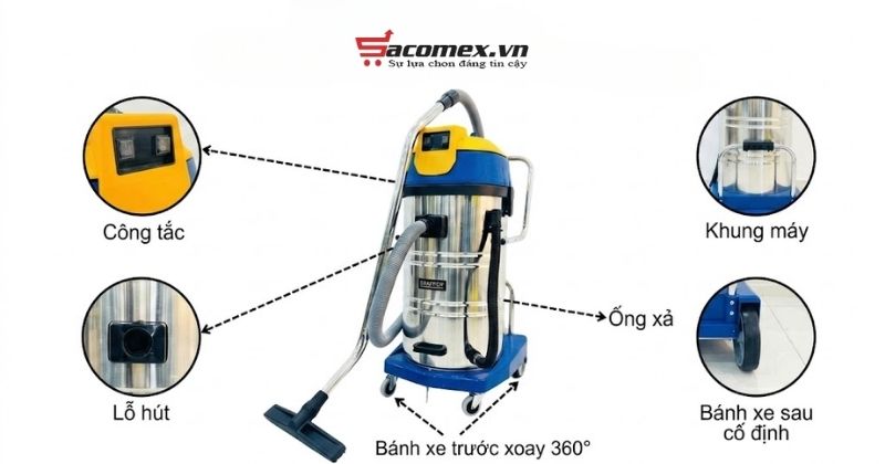 Ưu điểm nổi bật của máy hút bụi công nghiệp Krafer KF280
