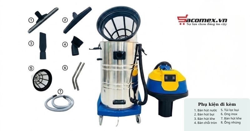 Phụ kiện đi kèm máy hút bụi công nghiệp Kraffer KF280