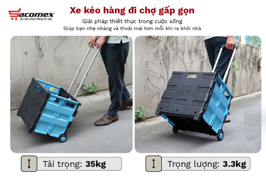 Đặc điểm nổi bật của xe kéo hàng đi chợ rút gọn Fujihome PT-35C