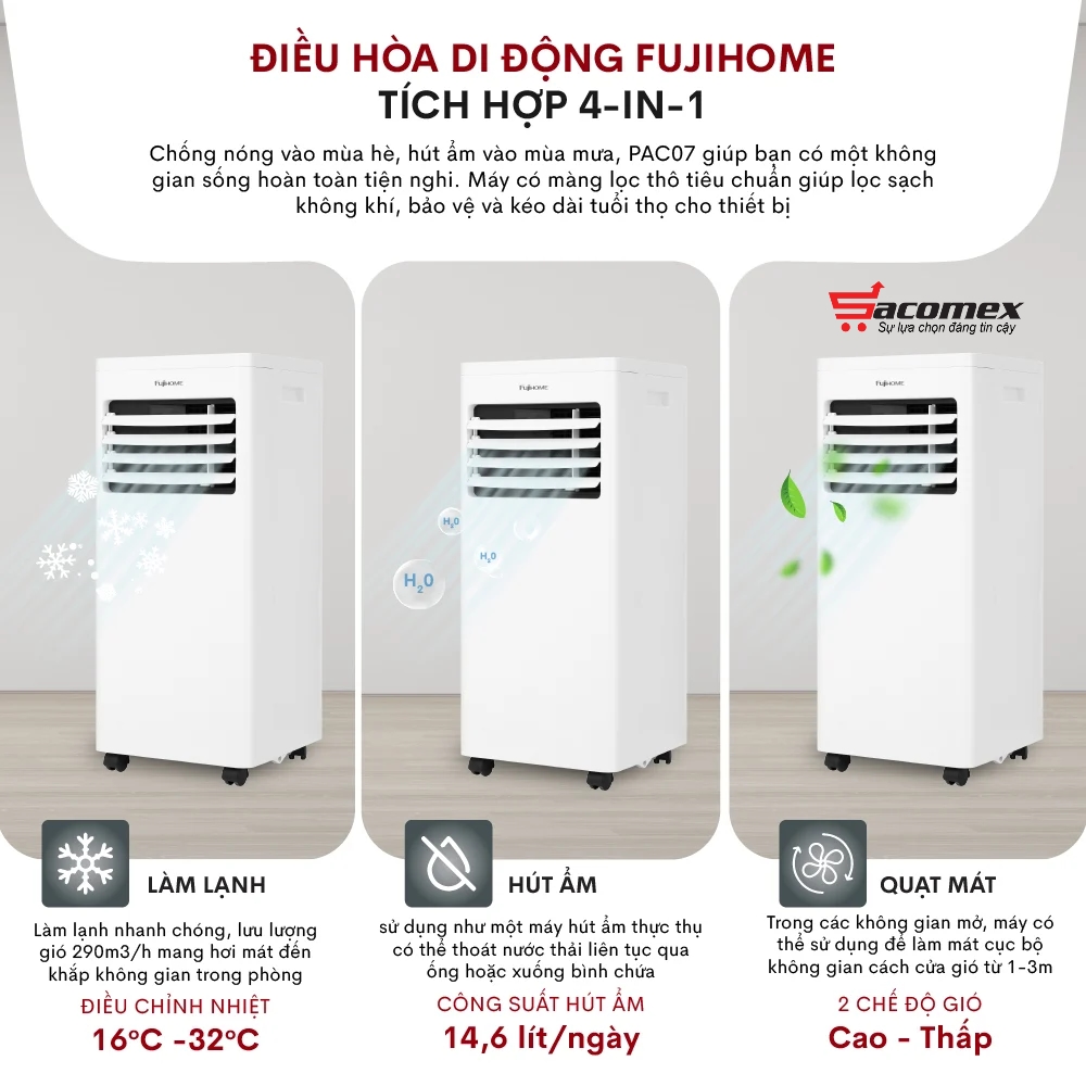 máy lạnh di động thông minh Fujihome