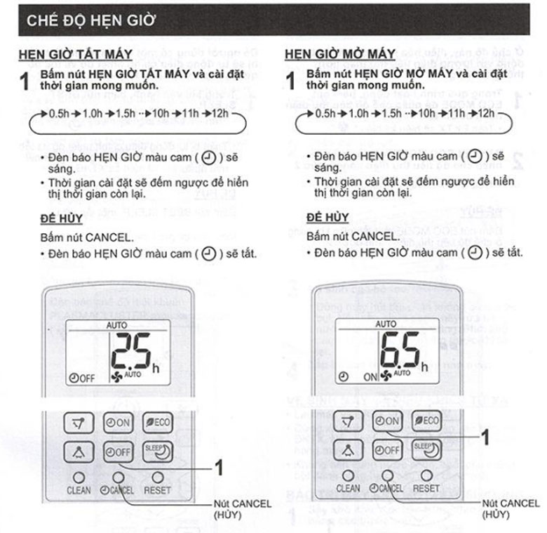 Cách điều chỉnh hẹn giờ trên máy lạnh Sharp