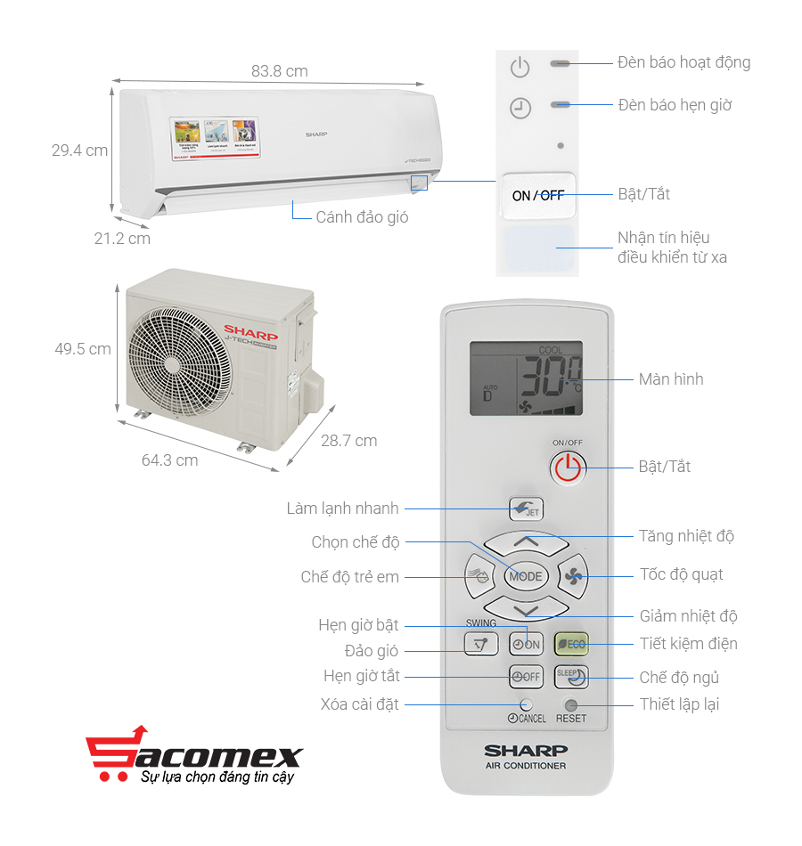 điều hòa Sharp Inverter 1 HP AH-X10ZEW