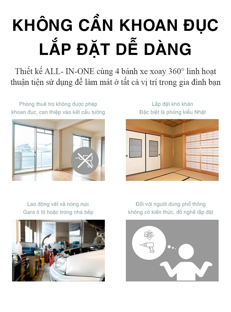 Akono AK084DMS dễ dàng di chuyển