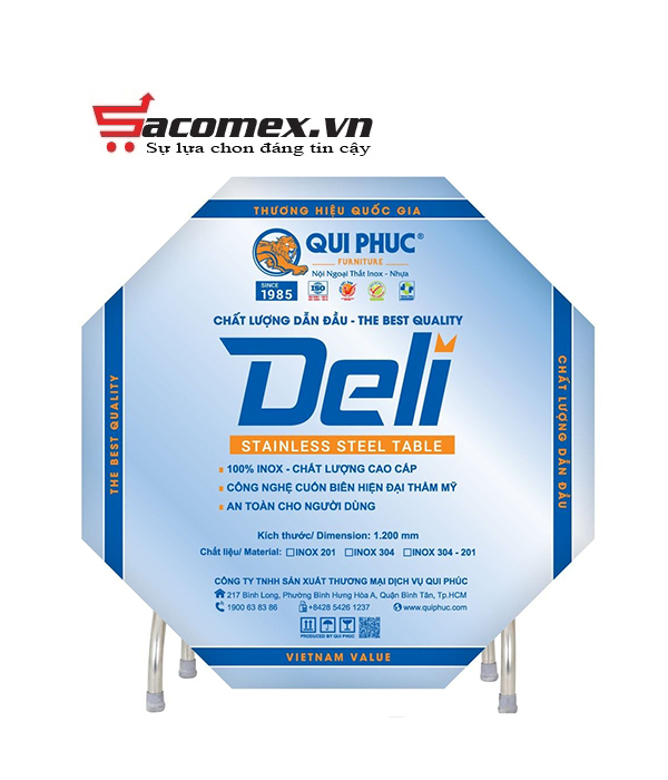 Ưu điểm nổi bật của bàn inox DELI 1m2 304/201 cạnh vuông