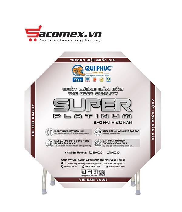 Ưu điểm nổi bật của bàn inox SUPER 1m2 304 cạnh vuông