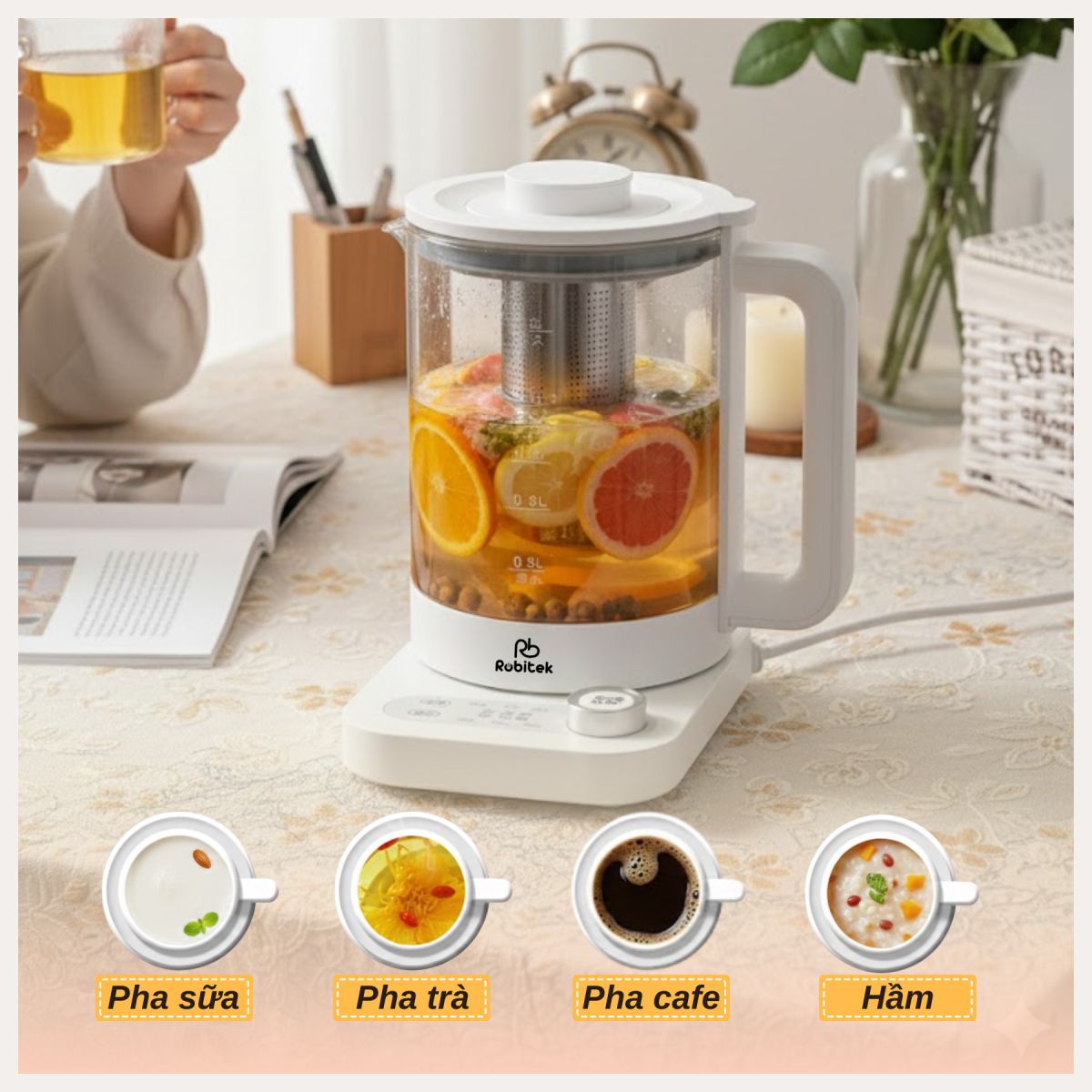 Ưu điểm nổi bật của Máy pha trà Robitek 1.8L RB18