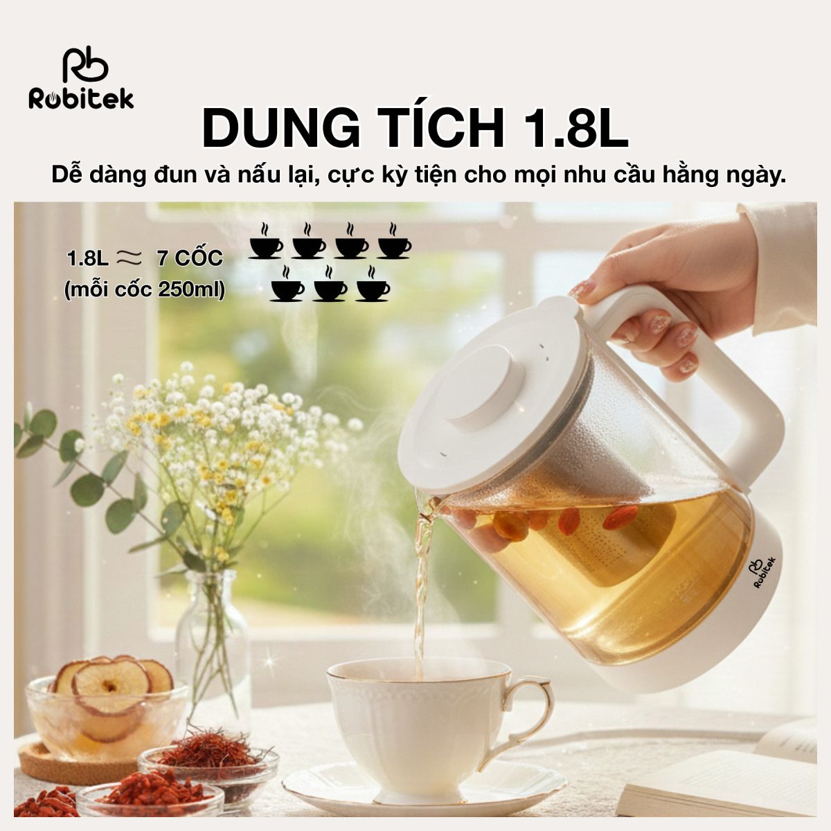 Ưu điểm nổi bật của Máy pha trà Robitek 1.8L RB18
