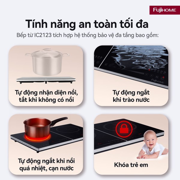 Đặc điểm nổi bật của bếp từ đôi Fujihome IC2123