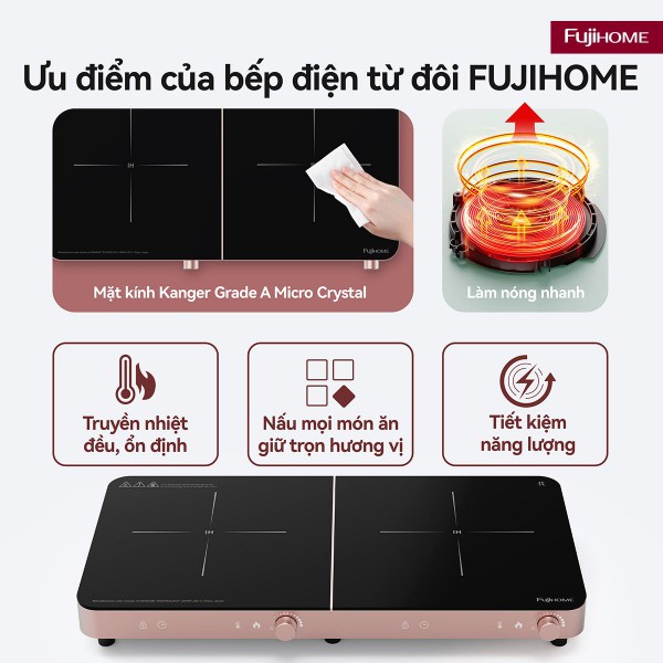 Đặc điểm nổi bật của bếp từ đôi Fujihome IC2602P