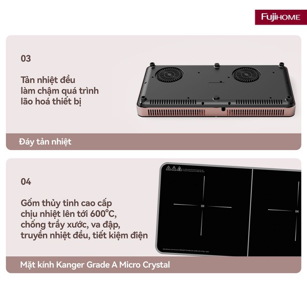 Đặc điểm nổi bật của bếp từ đôi Fujihome IC2602P
