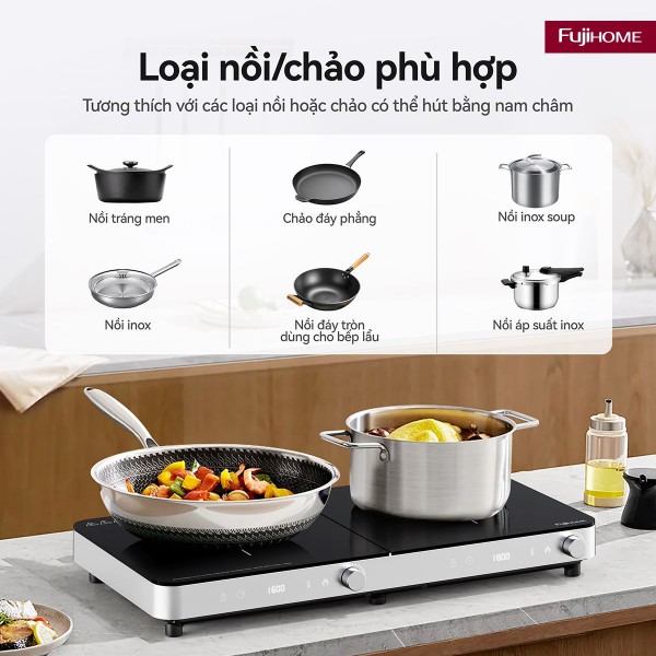 Đặc điểm nổi bật của bếp từ đôi Fujihome IC2602S