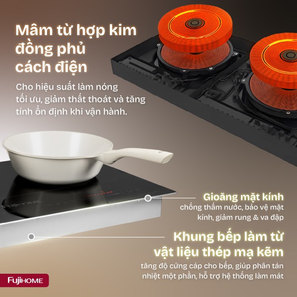 Đặc điểm nổi bật của bếp từ đôi Fujihome IC2622