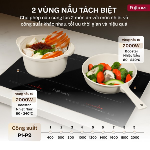 Đặc điểm nổi bật của bếp từ đôi Fujihome IC2622