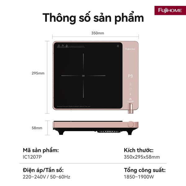 Đặc điểm nổi bật của bếp từ đơn Fujihome IC1207P