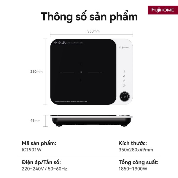 Đặc điểm nổi bật của bếp từ đơn Fujihome IC1901W