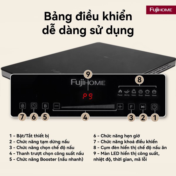 Đặc điểm nổi bật của bếp từ đơn Fujihome IC1391