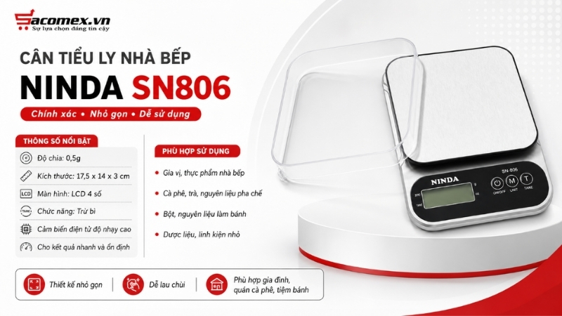 Điểm nổi bật của cân tiểu ly nhà bếp NINDA SN806