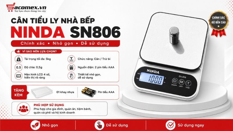 Vì sao nên lựa chọn cân tiểu ly nhà bếp NINDA SN806