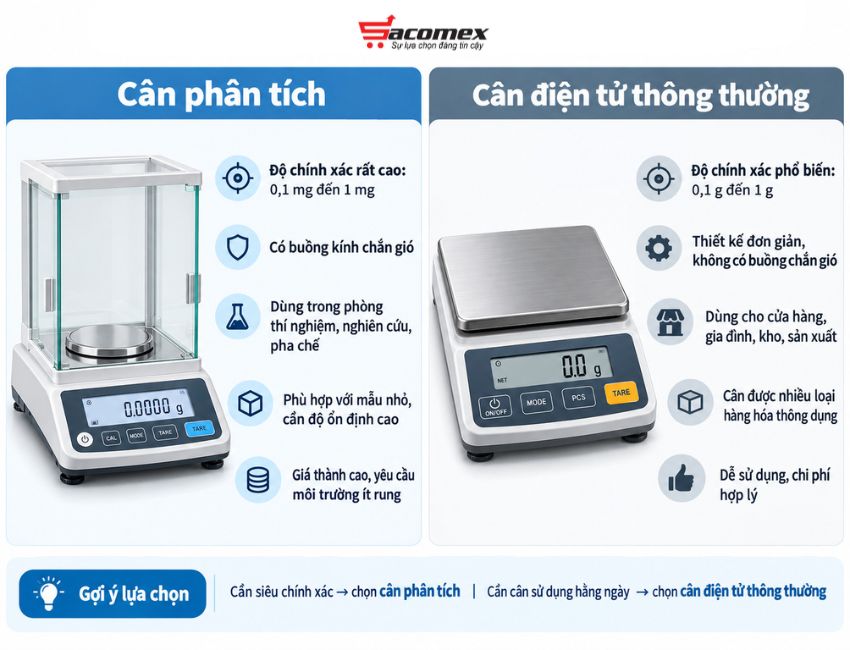 Phân biệt cân phân tích và cân điện tử thông thường
