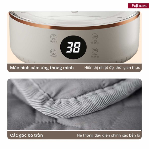 Đặc điểm nổi bật của chăn điện sưởi ấm bằng nước nóng Fujihome HB1820E