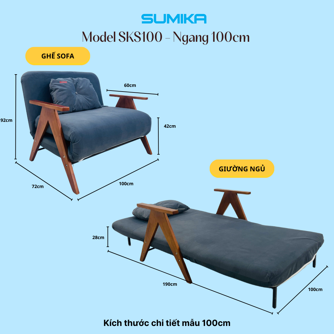 Ưu điểm nổi bật của ghế sofa giường gấp gọn Sumika SKS100