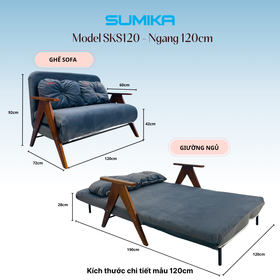 Ưu điểm nổi bật của ghế sofa giường gấp gọn Sumika SKS120