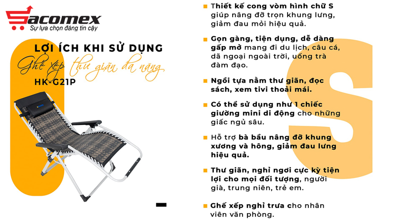  ghế xếp thư giãn Hakawa HK G21P NEW