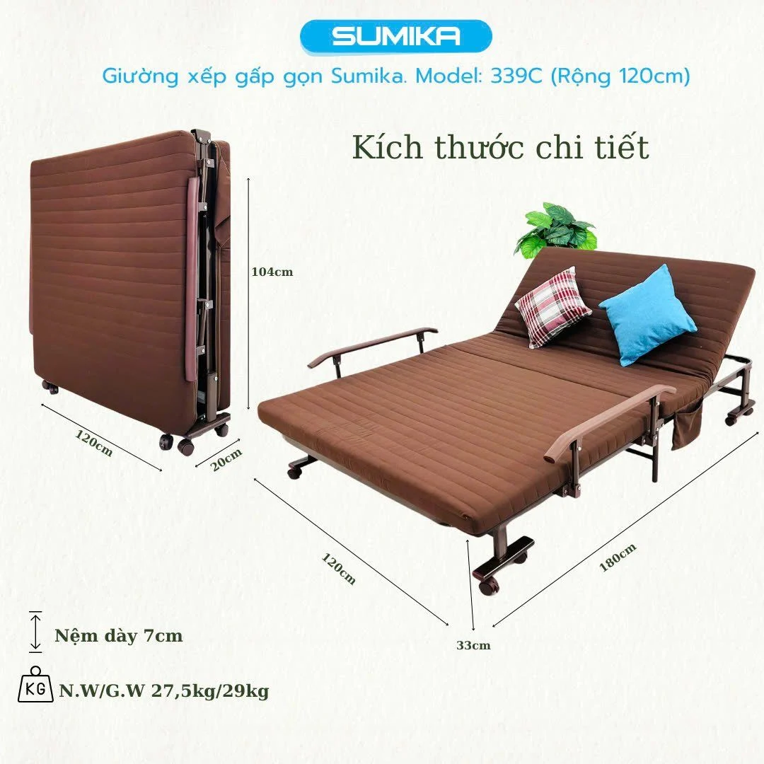 Ưu điểm nổi bật của giường nệm xếp gọn đa năng Sumika 339C