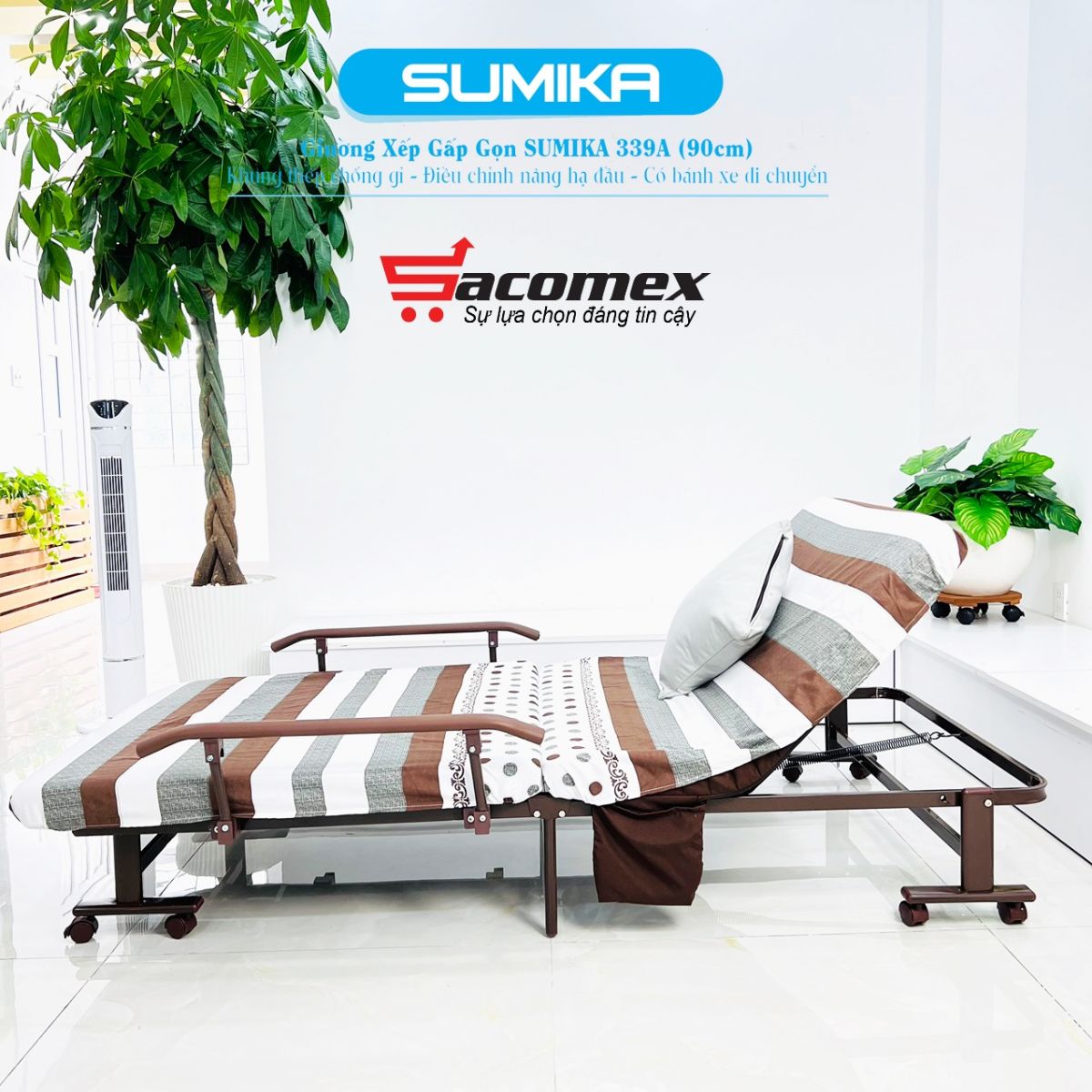 giường nệm xếp gọn đa năng Sumika 339A