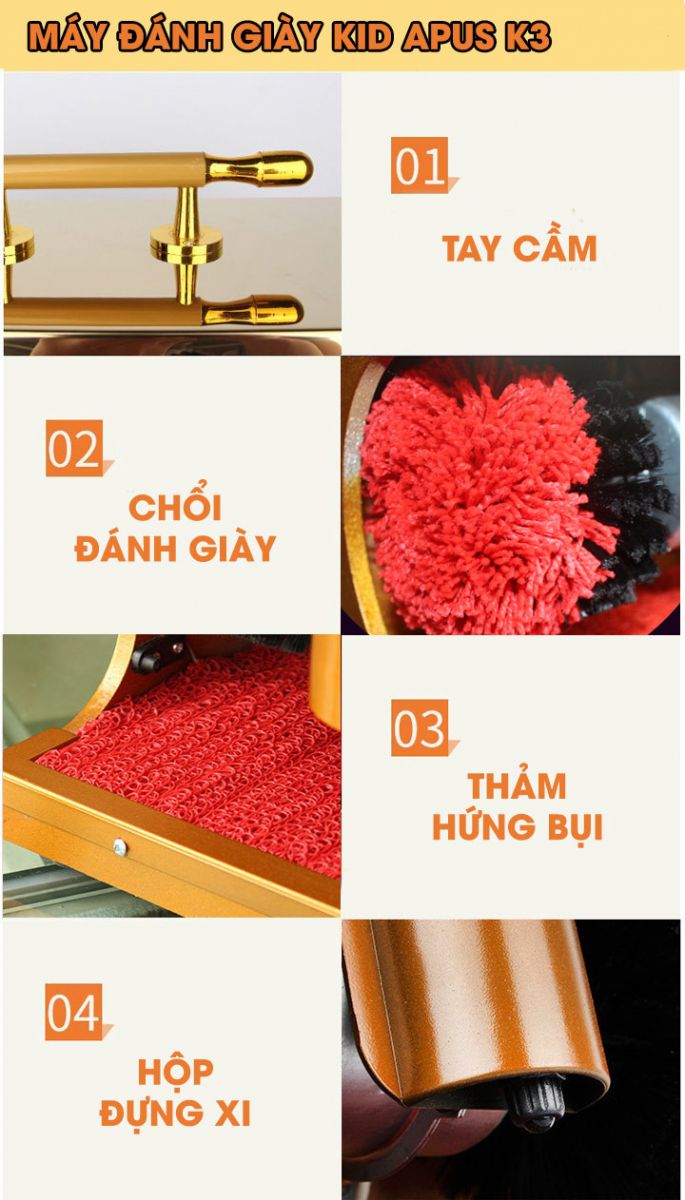 máy đánh giày Kid Apus K3