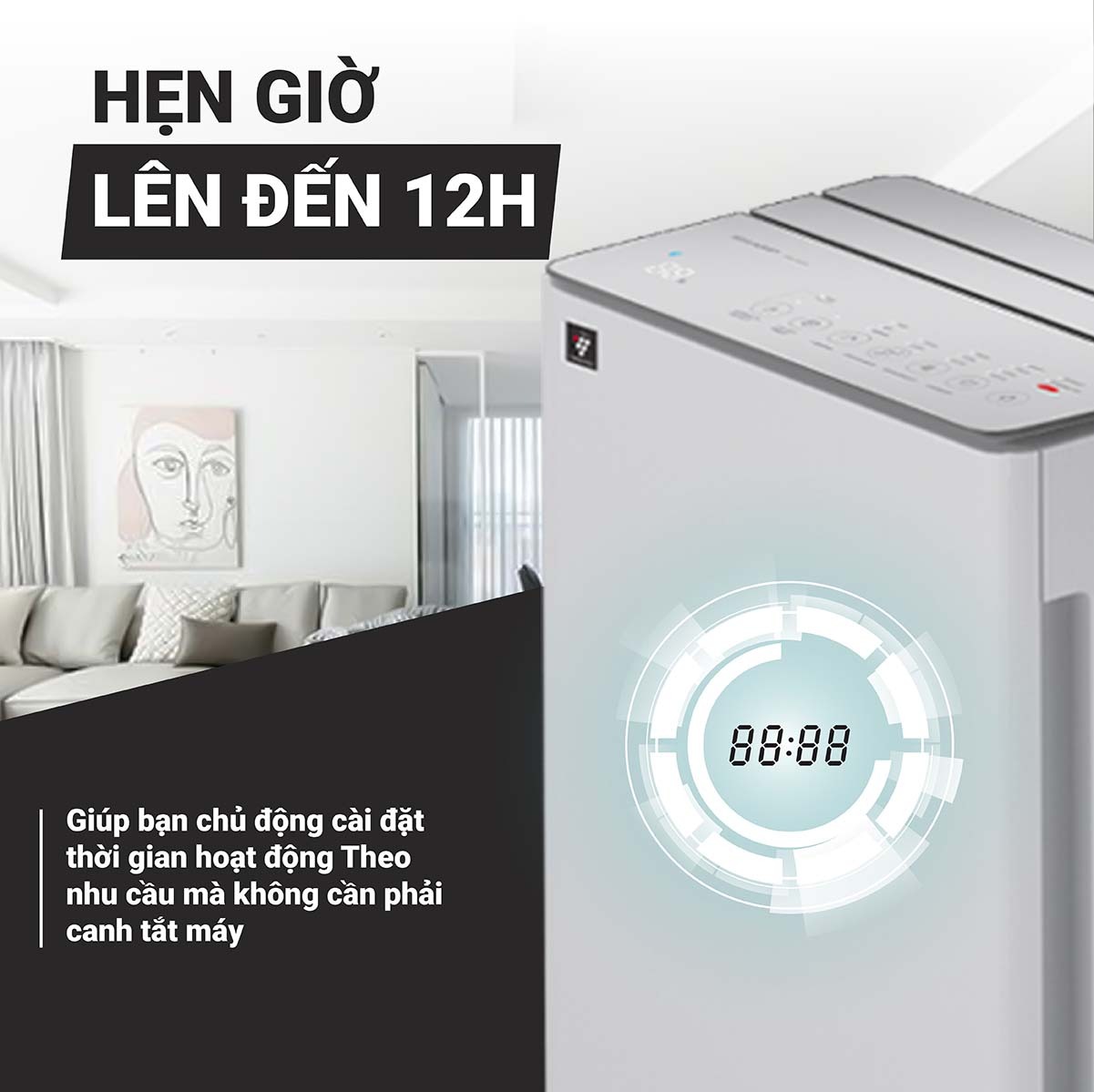 Hẹn giờ bật/tắt 1–9 giờ