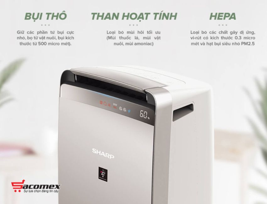 Máy hút ẩm và lọc không khí Sharp DW-J27FV-S