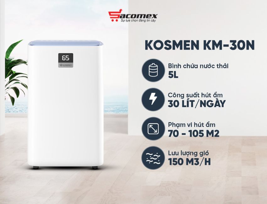 Máy hút ẩm và lọc không khí Kosmen KM-30N