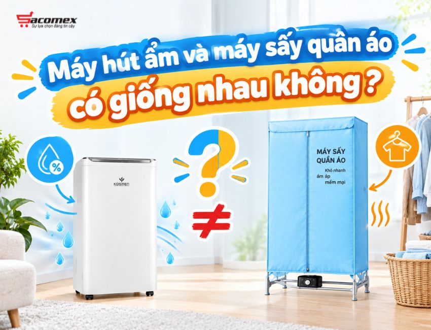 Máy hút ẩm và máy sấy quần áo có giống nhau không?