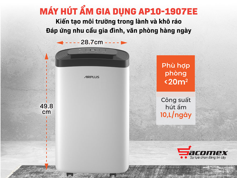 máy hút ẩm lọc không khí Airplus AP10-1907EE