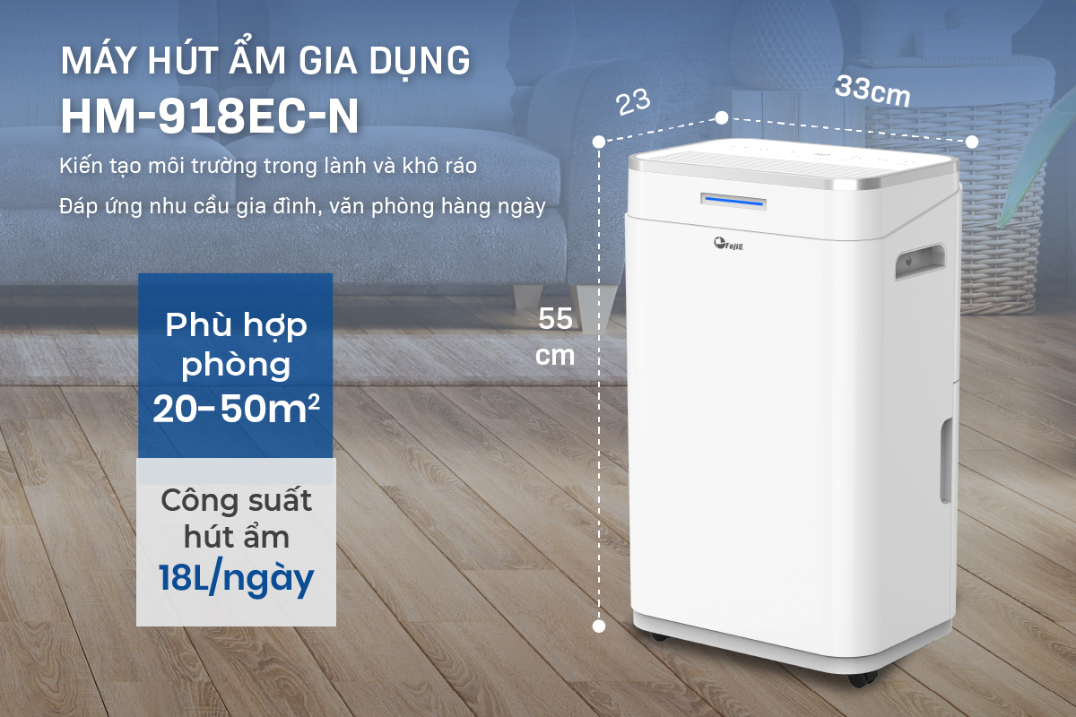 máy hút ẩm dân dụng FujiE HM-918EC-N