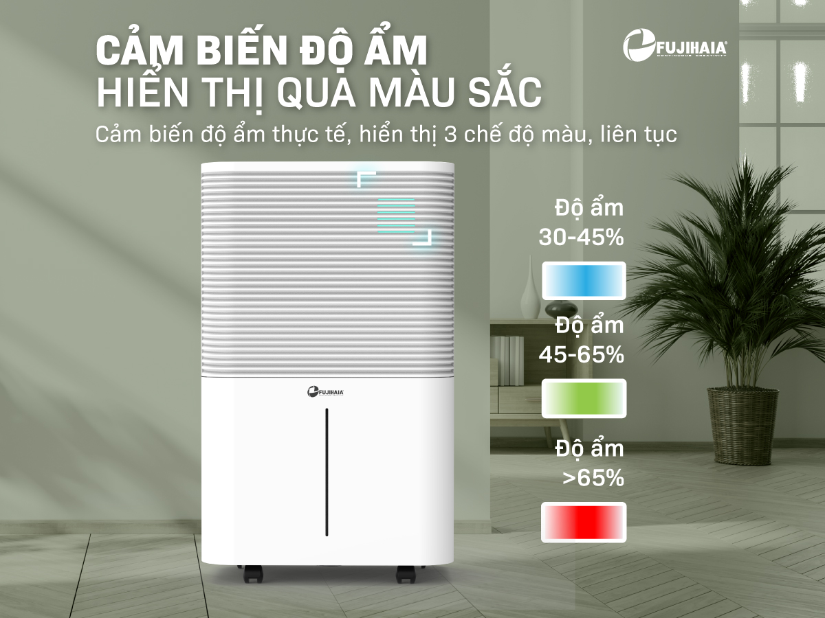 máy hút ẩm dân dụng kèm lọc không khí Fujihaia DH25W