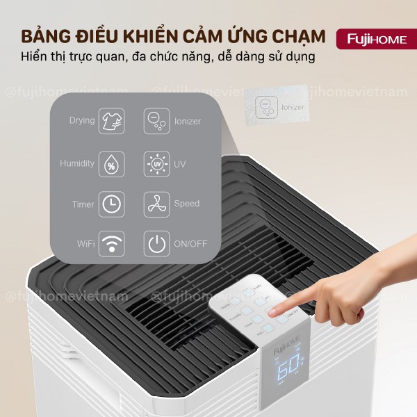Ưu điểm nổi bật của máy hút ẩm Fujihome DH60W-HEPA